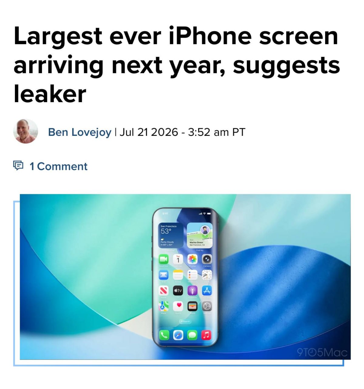 Самый большой iPhone с семидюймовым экраном