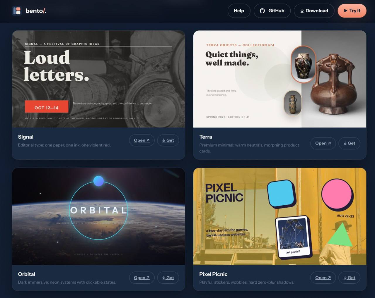 Интерфейс опенсорсного редактора презентаций Bento