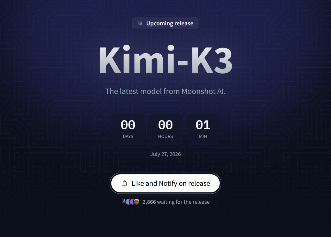 Интерфейс модели Kimi-K3 на платформе Hugging Face
