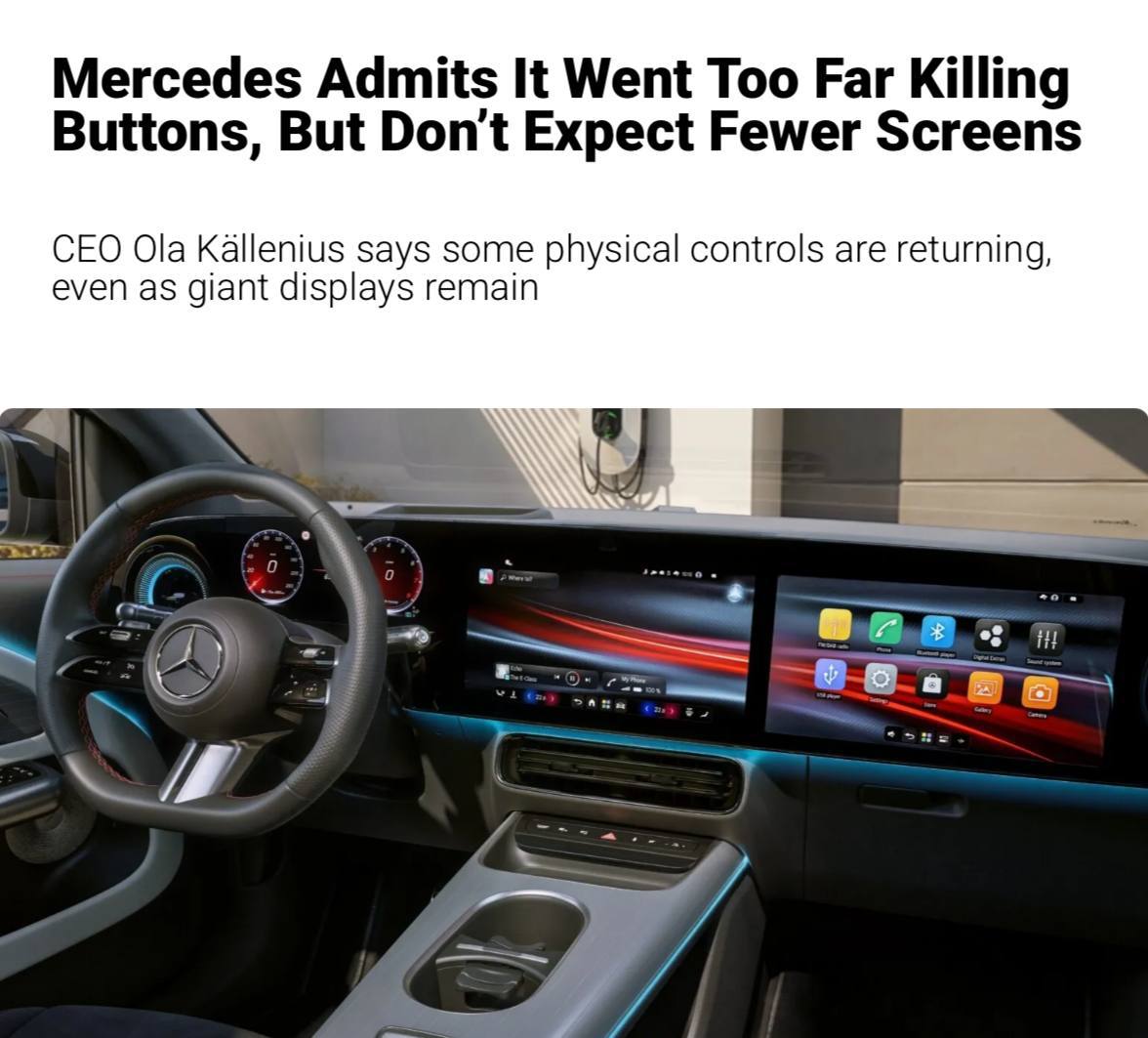 Физические кнопки в салоне автомобиля Mercedes-Benz