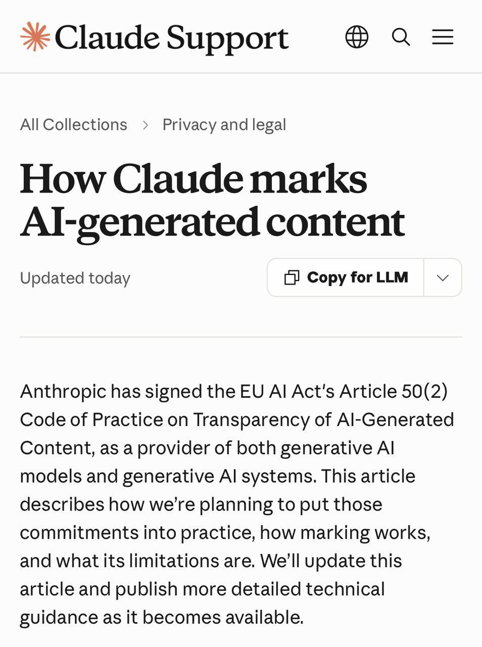 Невидимые вотермарки в тексте Claude от Anthropic