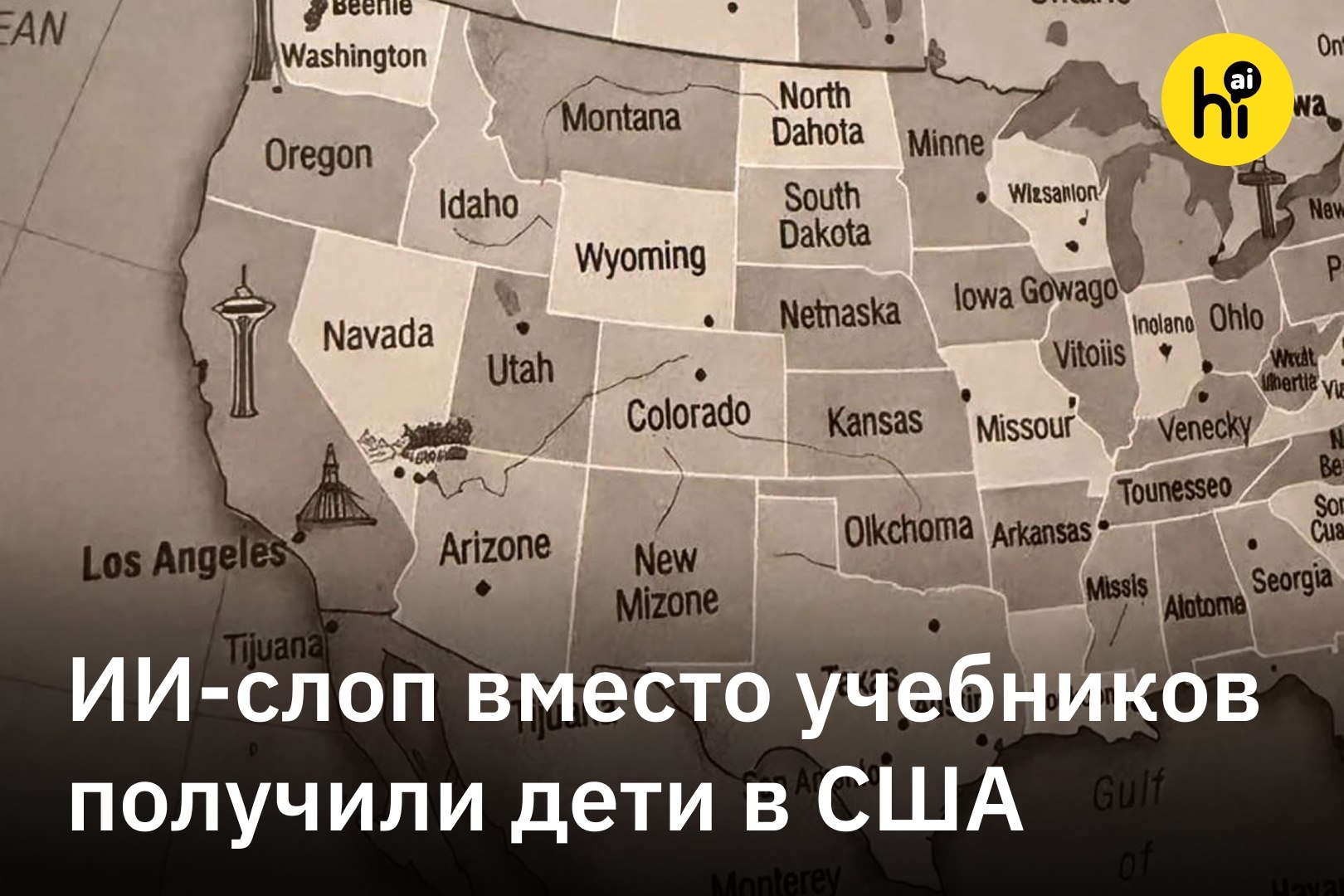 Школьник держит ежедневник с ошибками ИИ