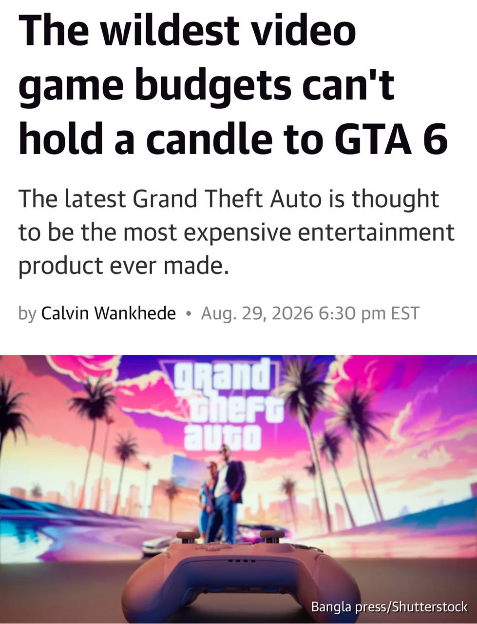GTA 6 логотип на фоне неонового города