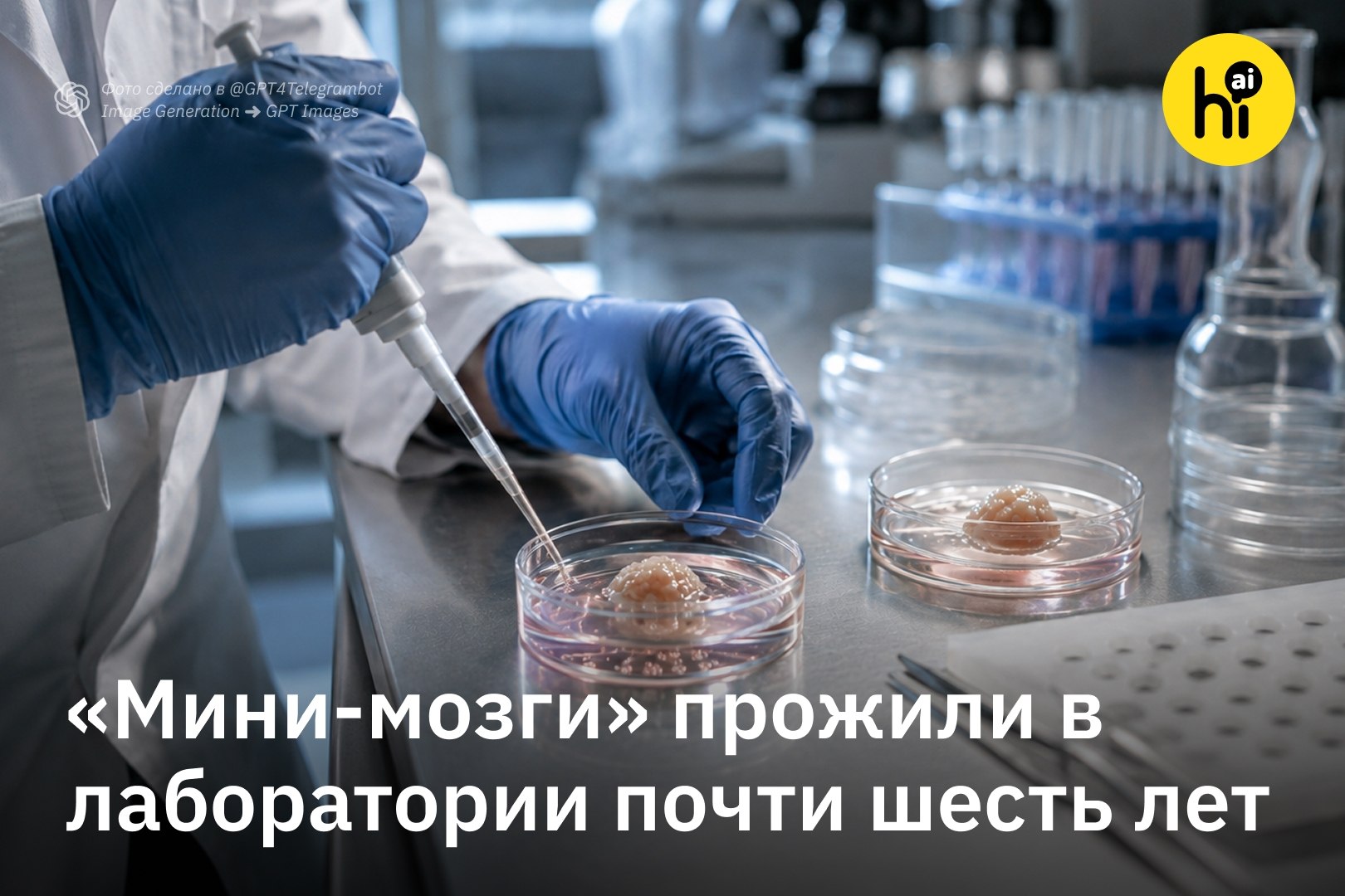 Мини-мозг в лабораторной чашке Петри
