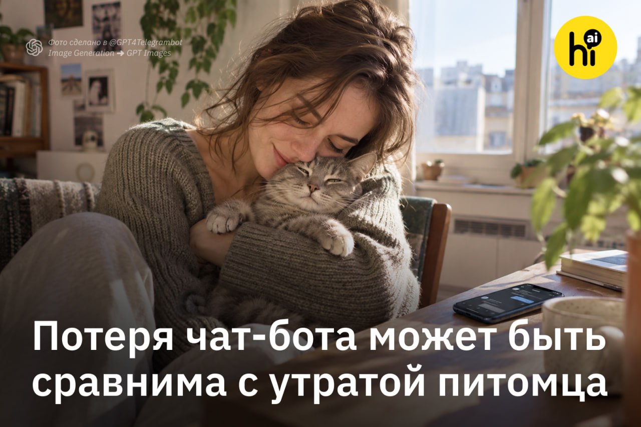 Человек грустит из-за изменений в чат-боте
