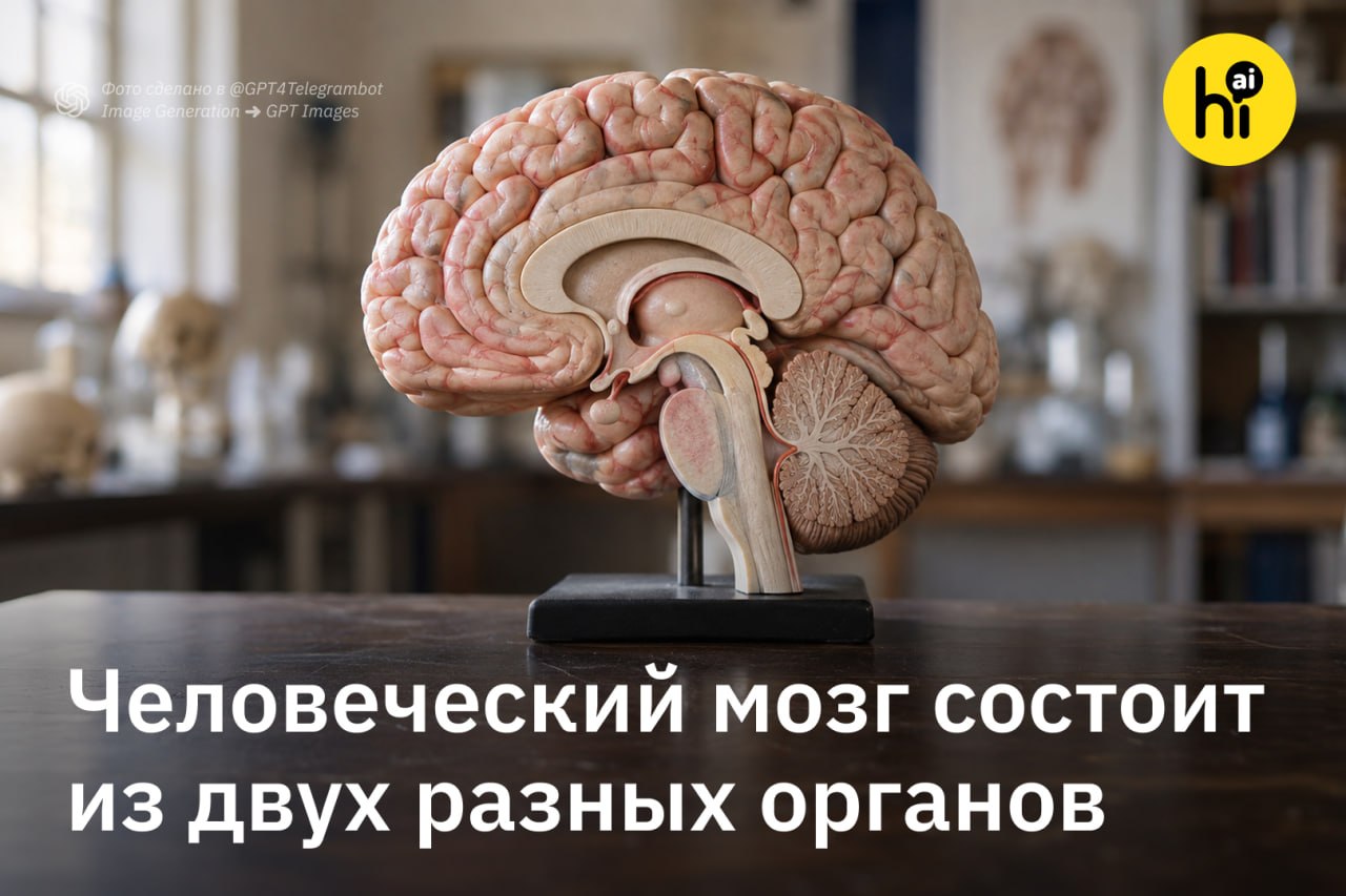Схема развития двух отделов головного мозга