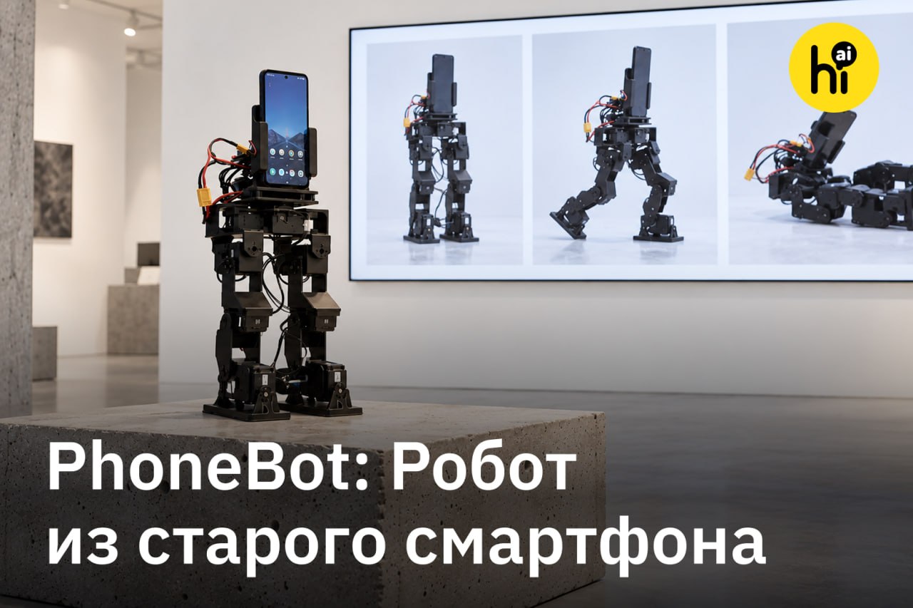 Двуногий робот PhoneBot со смартфоном вместо головы