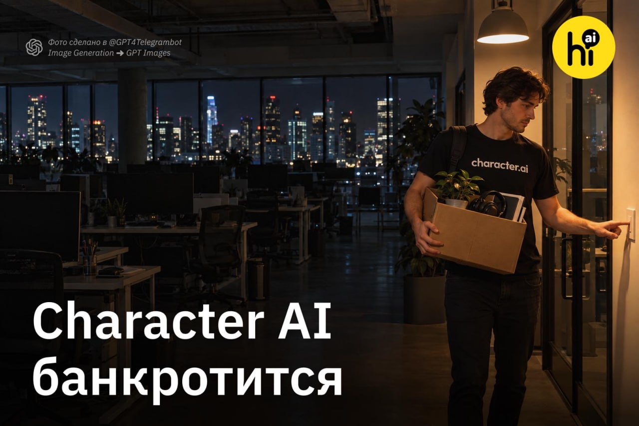 Логотип Character AI на фоне банкротства компании