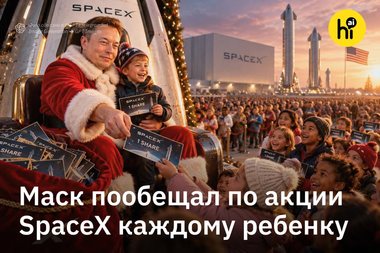 Илон Маск анонсирует раздачу акций SpaceX детям