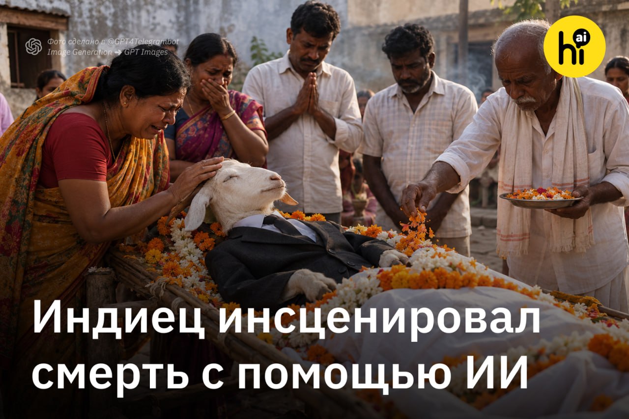 Индийский бизнесмен инсценировал похороны с помощью ИИ