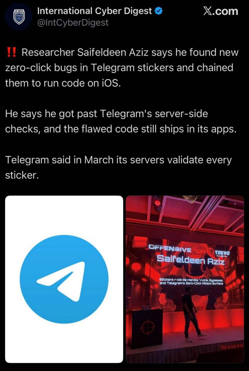 Стикер Telegram с скрытой угрозой для смартфона